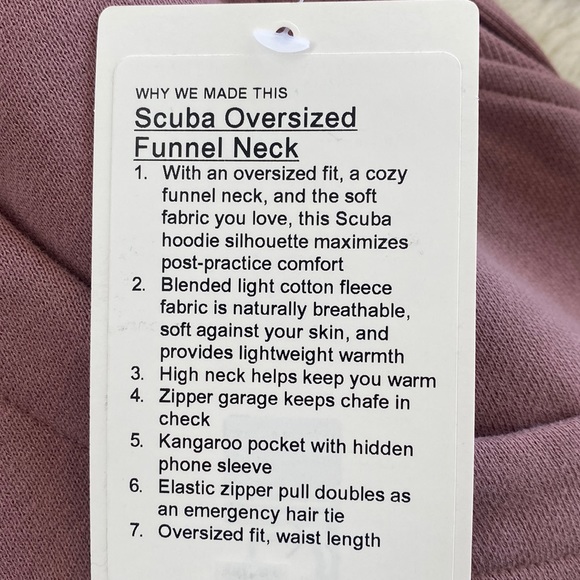 ❤️ Lululemon Scuba Oversized Funnel Neck in Twilight Rose Size XS/S NWT - Picture 4 of 9